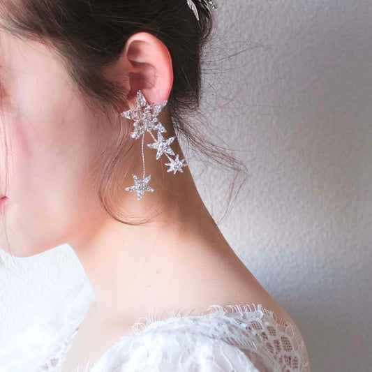 【イヤリング】ブライダルイヤリング ビジュー スター ウェディング n10 【結婚式 ピアス イヤリング】