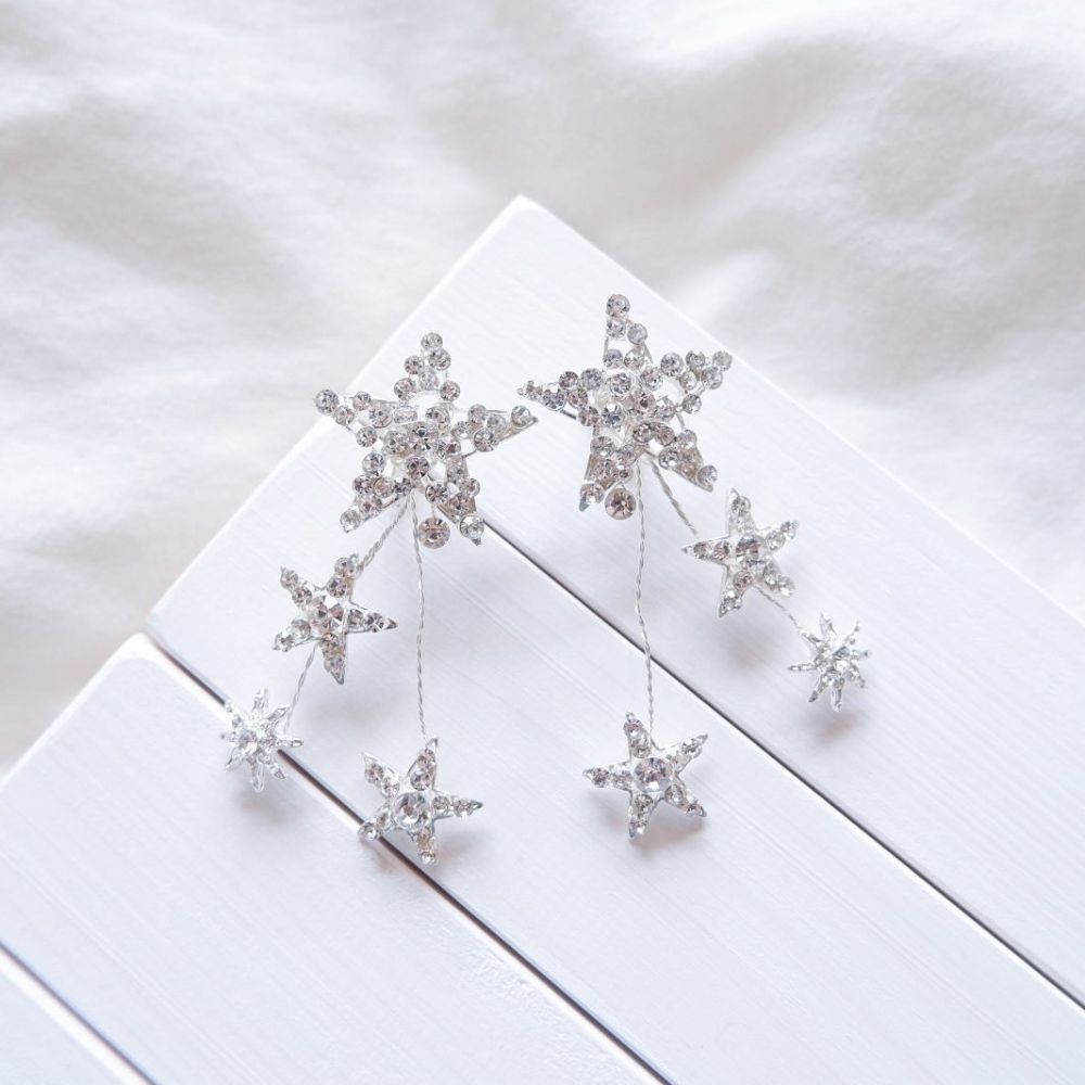 【ピアス】ブライダルピアス ビジュー スター ウェディング n10 【結婚式 ピアス イヤリング】