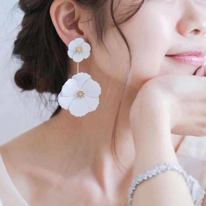 coussinette fleur 2way ピアス DAISY✖️CHERRY Pearls 【2WAYタイプ】 イヤリング/ピアス | casa