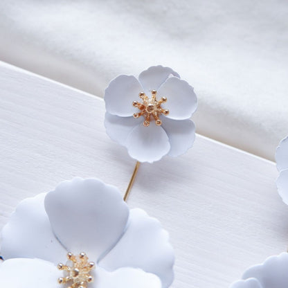 【ピアス】2way ブライダルピアス ホワイトフラワー ゴールド n11 【結婚式 ピアス イヤリング】