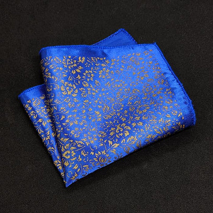 【着物職人手作り 金彩シルクポケットチーフ】ブルー ゴールド Nsplus 19679 【結婚式 ハンカチ チーフ 小物】