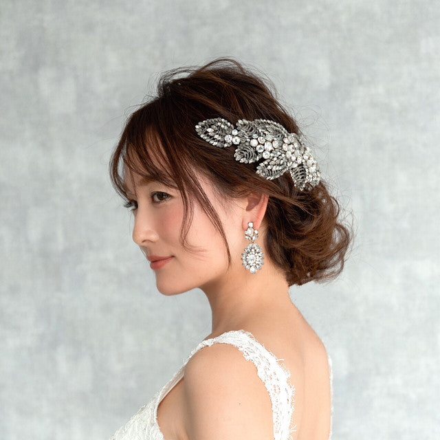 【ヘッドドレス】レンタル3泊4日ジェニーパッカム/アカシアⅡシルバー(Jenny Packham/acacia2/silver) 【結婚式　ヘアアクセサリー　レンタル】