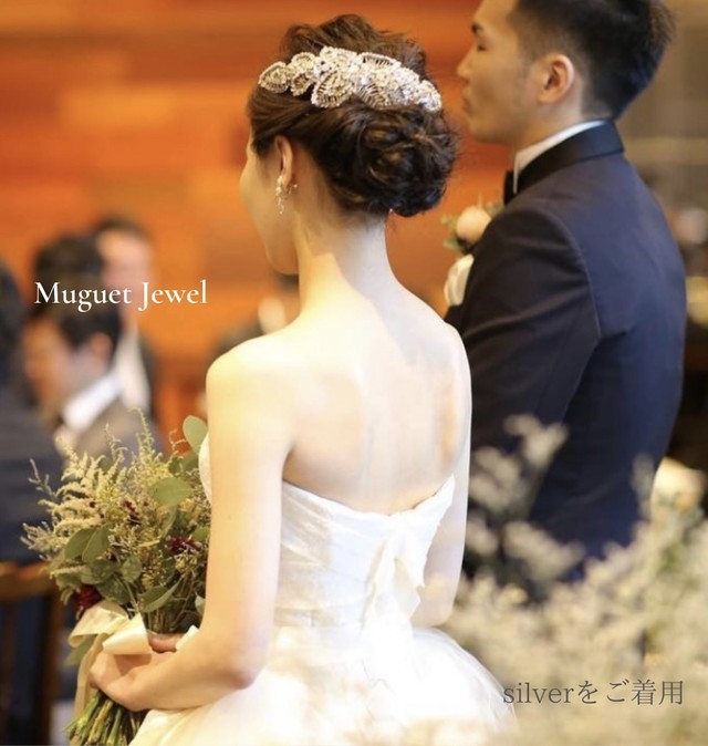 【ヘッドドレス】レンタル3泊4日ジェニーパッカム/アカシアⅡシルバー(Jenny Packham/acacia2/silver) 【結婚式　ヘアアクセサリー　レンタル】