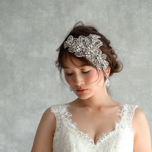 【ヘッドドレス】レンタル3泊4日ジェニーパッカム/アカシアⅢクリスタル(JennyPackham/acacia3/crystal) 【結婚式　ヘアアクセサリー　レンタル】