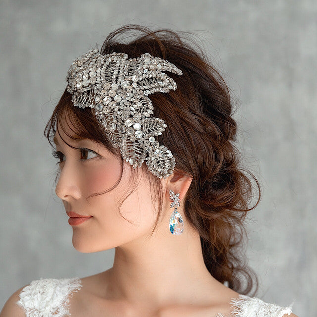 【ヘッドドレス】レンタル3泊4日ジェニーパッカム/アカシアⅢクリスタル(JennyPackham/acacia3/crystal) 【結婚式 ヘアアクセサリー レンタル】