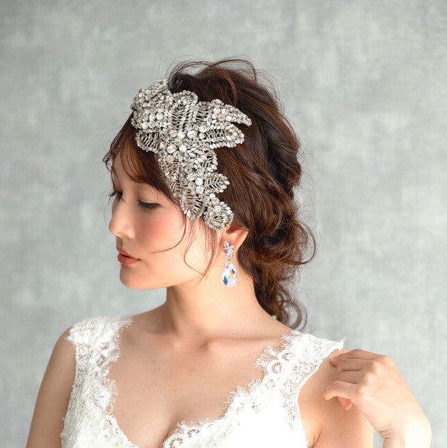 【ヘッドドレス】レンタル3泊4日ジェニーパッカム/アカシアⅢクリスタル(JennyPackham/acacia3/crystal) 【結婚式 ヘアアクセサリー レンタル】