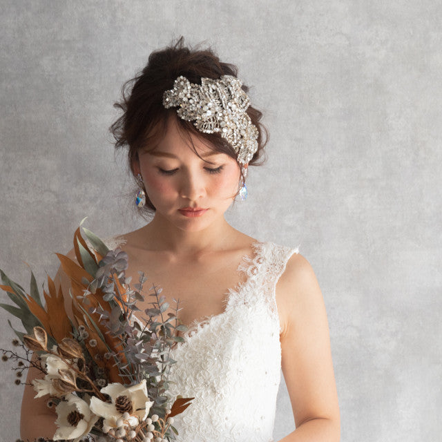 【ヘッドドレス】レンタル3泊4日ジェニーパッカム/アカシアⅢクリスタル(JennyPackham/acacia3/crystal) 【結婚式 ヘアアクセサリー レンタル】