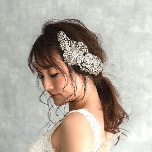 【ヘッドドレス】レンタル3泊4日ジェニーパッカム/カドー シルバー(Jenny Packham/Cadeaux/silver) 【結婚式　ヘアアクセサリー　レンタル】