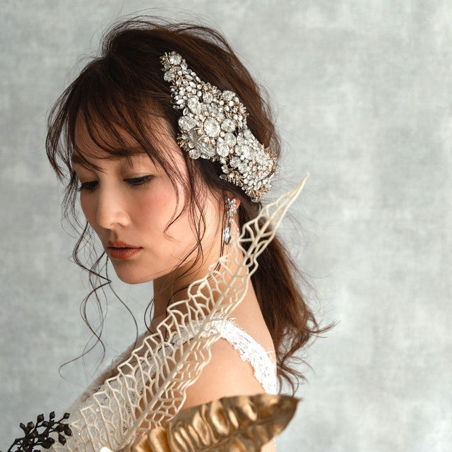 【ヘッドドレス】レンタル3泊4日ジェニーパッカム/カドー シルバー(Jenny Packham/Cadeaux/silver) 【結婚式 ヘアアクセサリー レンタル】