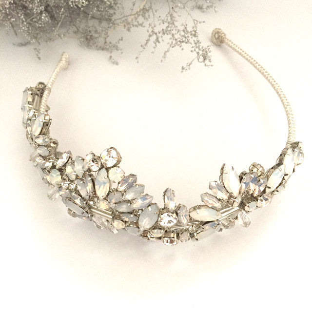 【ヘッドドレス】レンタル3泊4日ジェニーパッカム/イカット ホワイトオパール(Jenny Packham/Ikat/white opal) 【結婚式 ヘアアクセサリー レンタル】