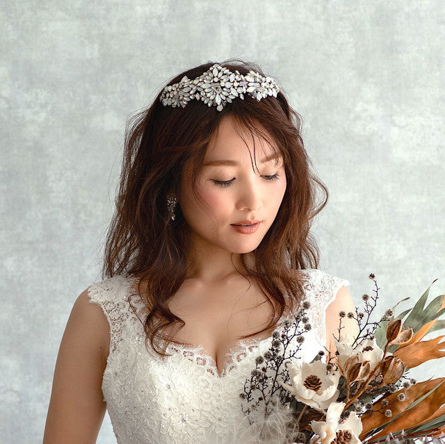 【ヘッドドレス】レンタル3泊4日ジェニーパッカム/イカット ホワイトオパール(Jenny Packham/Ikat/white opal) 【結婚式 ヘアアクセサリー レンタル】