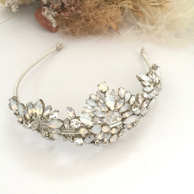 【ヘッドドレス】レンタル3泊4日ジェニーパッカム/イカット ホワイトオパール(Jenny Packham/Ikat/white opal) 【結婚式 ヘアアクセサリー レンタル】