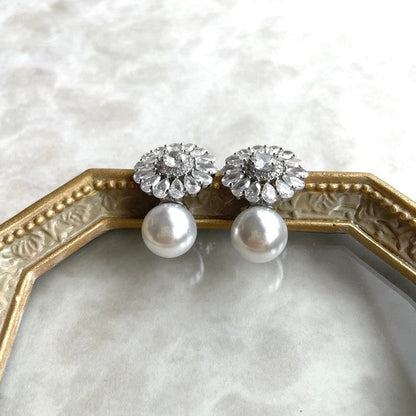 【ピアス・イヤリング】Tournesol ジルコニアブライダルピアス 【結婚式 ピアス イヤリング】