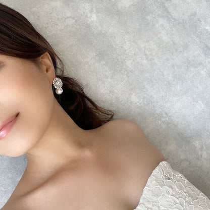 【ピアス・イヤリング】Tournesol ジルコニアブライダルピアス 【結婚式 ピアス イヤリング】