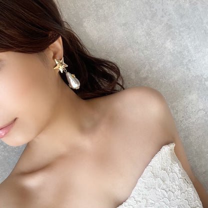 【ピアス・イヤリング】Magie スターイヤリング 【結婚式　ピアス　イヤリング】