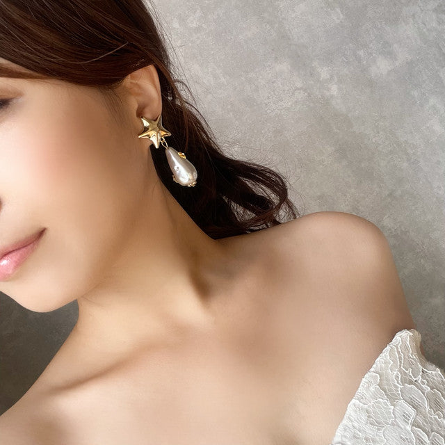 【ピアス・イヤリング】Magie スターイヤリング 【結婚式　ピアス　イヤリング】