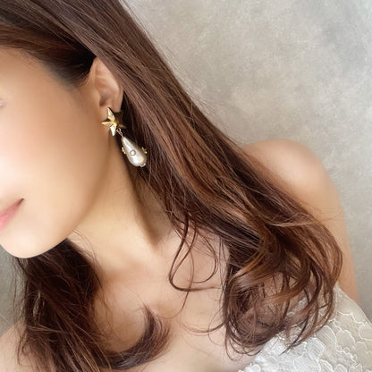 【ピアス・イヤリング】Magie スターイヤリング 【結婚式　ピアス　イヤリング】