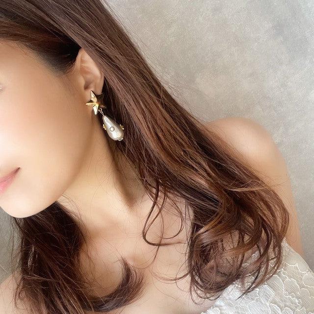 【ピアス・イヤリング】Magie スターイヤリング 【結婚式 ピアス イヤリング】