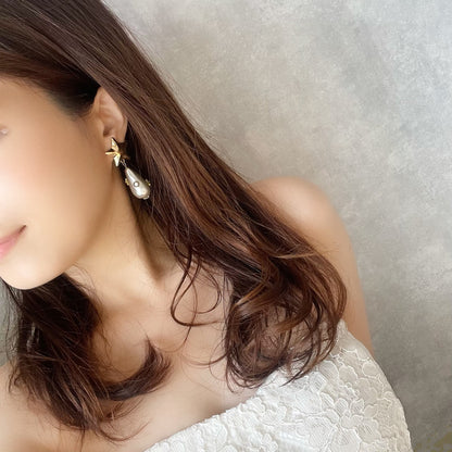 【ピアス・イヤリング】Magie スターイヤリング 【結婚式　ピアス　イヤリング】