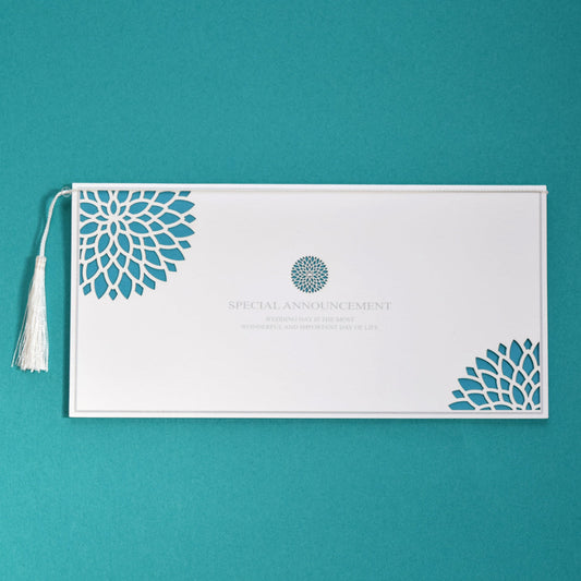 【結婚式 招待状セット】ダリア あさぎ (印刷込み)【結婚式 ペーパー 招待状】