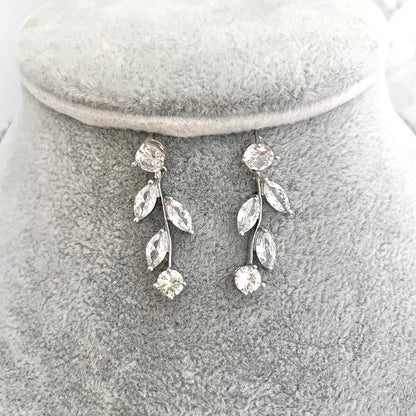 Jardin ジルコニアブライダルネックレス&ピアスセット 【結婚式 アクセサリーセット】