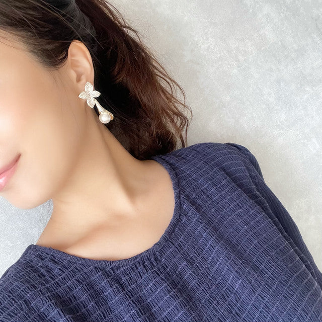 【ピアス・イヤリング】Noix ジルコニアブライダルピアス 【結婚式 ピアス イヤリング】