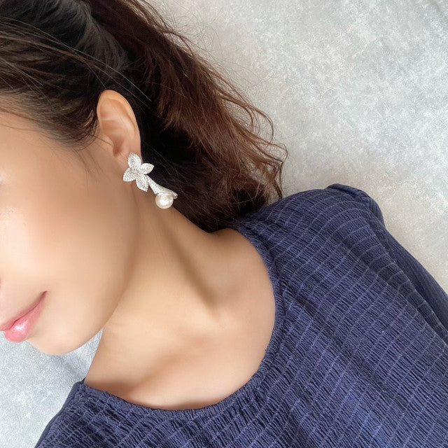 【ピアス・イヤリング】Noix ジルコニアブライダルピアス 【結婚式 ピアス イヤリング】