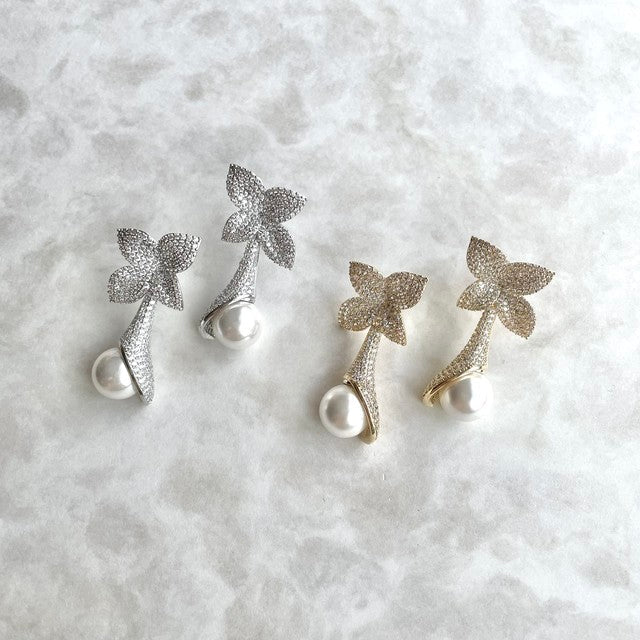 【ピアス・イヤリング】Noix ジルコニアブライダルピアス 【結婚式 ピアス イヤリング】