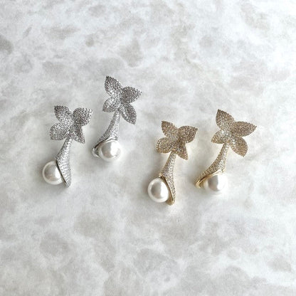 【ピアス・イヤリング】Noix ジルコニアブライダルピアス 【結婚式 ピアス イヤリング】