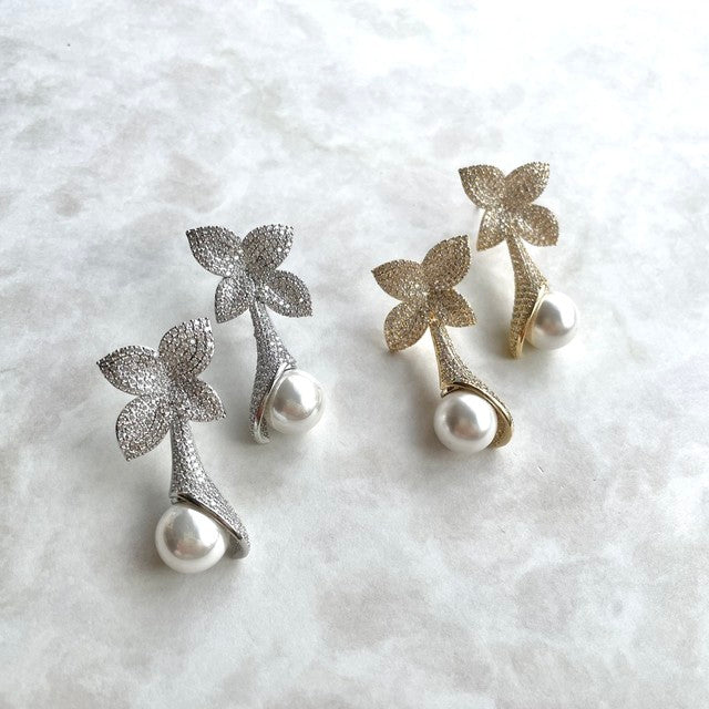 【ピアス・イヤリング】Noix ジルコニアブライダルピアス 【結婚式 ピアス イヤリング】