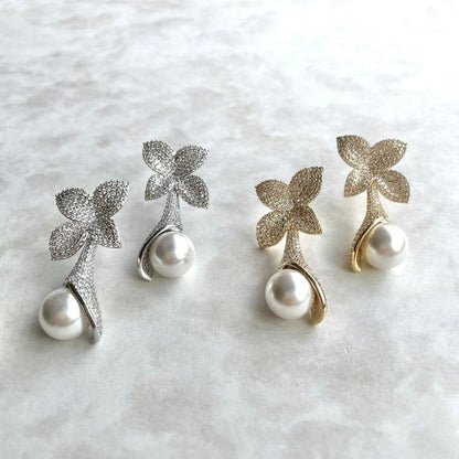 【ピアス・イヤリング】Noix ジルコニアブライダルピアス 【結婚式 ピアス イヤリング】