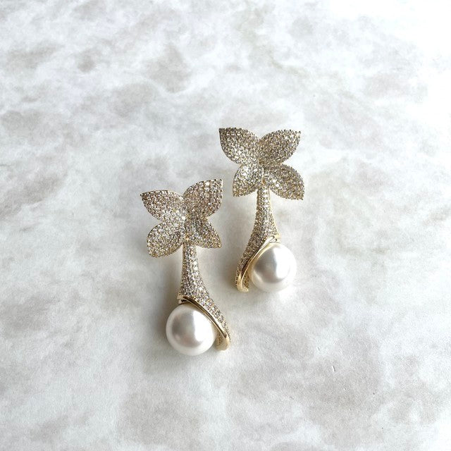 【ピアス・イヤリング】Noix ジルコニアブライダルピアス 【結婚式 ピアス イヤリング】