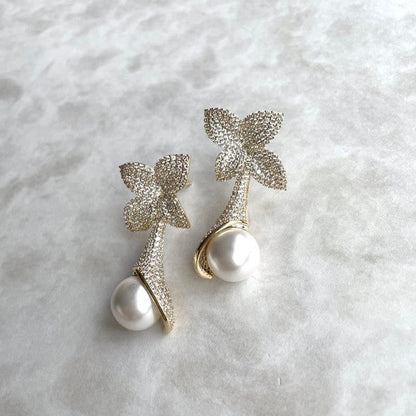 【ピアス・イヤリング】Noix ジルコニアブライダルピアス 【結婚式 ピアス イヤリング】