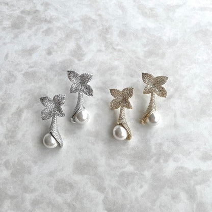 【ピアス・イヤリング】Noix ジルコニアブライダルピアス 【結婚式 ピアス イヤリング】