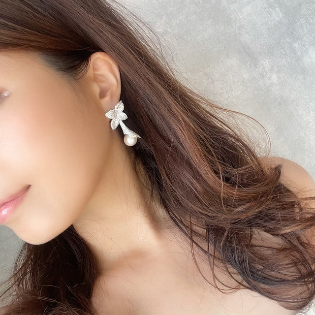 【ピアス・イヤリング】Noix ジルコニアブライダルピアス 【結婚式 ピアス イヤリング】