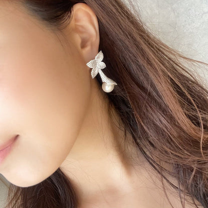 【ピアス・イヤリング】Noix ジルコニアブライダルピアス 【結婚式 ピアス イヤリング】