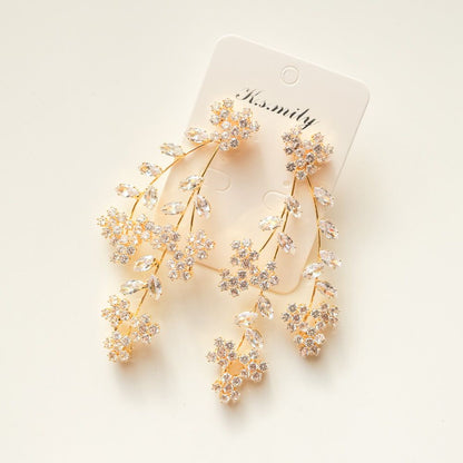 【ピアス】ジルコニア フラワー ウェディング ブライダルピアス ゴールド n14 【結婚式 ピアス イヤリング】