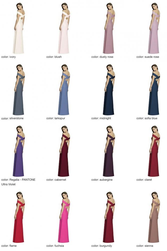 2987 クレープ クロスバック ブライズメイド ロングドレス 36色 【結婚式 ブライズメイド アッシャー オーダーメイド】