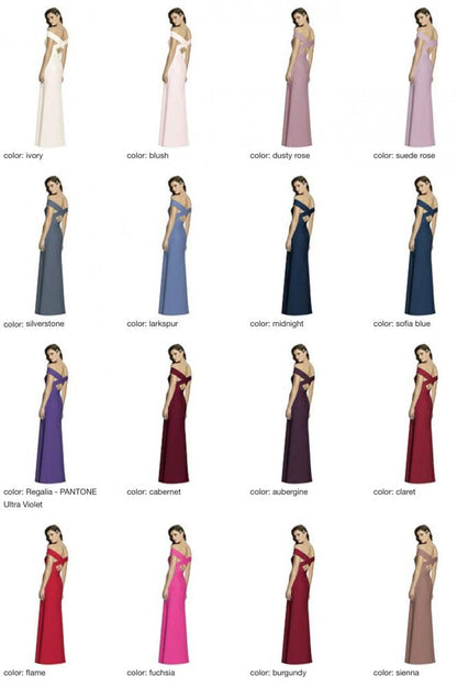 2987 クレープ クロスバック ブライズメイド ロングドレス 36色 【結婚式 ブライズメイド アッシャー オーダーメイド】