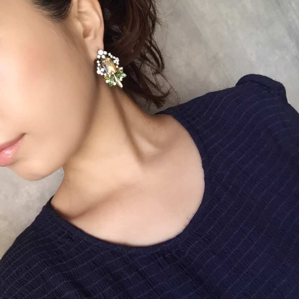 【ピアス・イヤリング】Danse ビジューピアス/ブライダルアクセサリー 【結婚式 ピアス イヤリング】