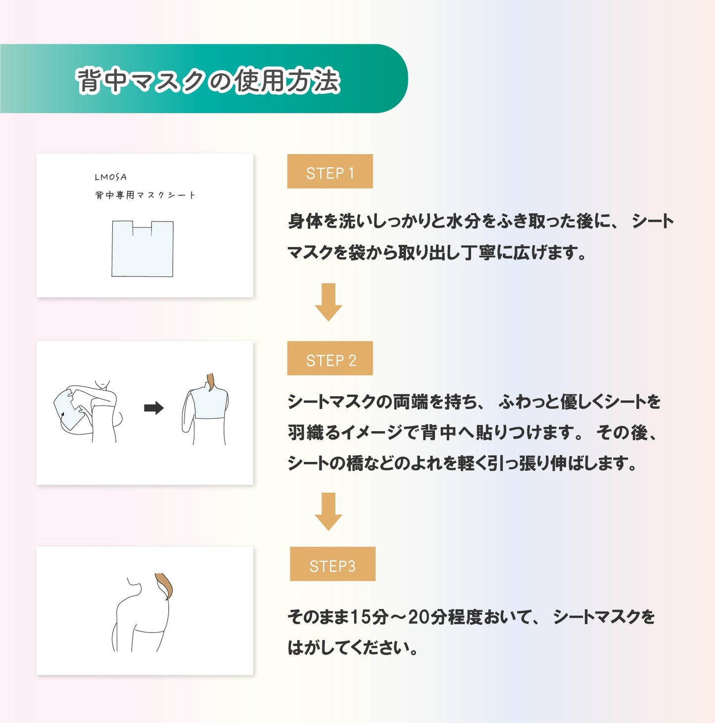 LMOSA背中デコルテシートマスク3枚セット【結婚式 ギフト 美容グッズ】