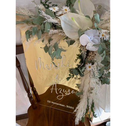 A3 welcomeboard ゴールドミラー 【結婚式 ウェルカムボード オーダーメイド】
