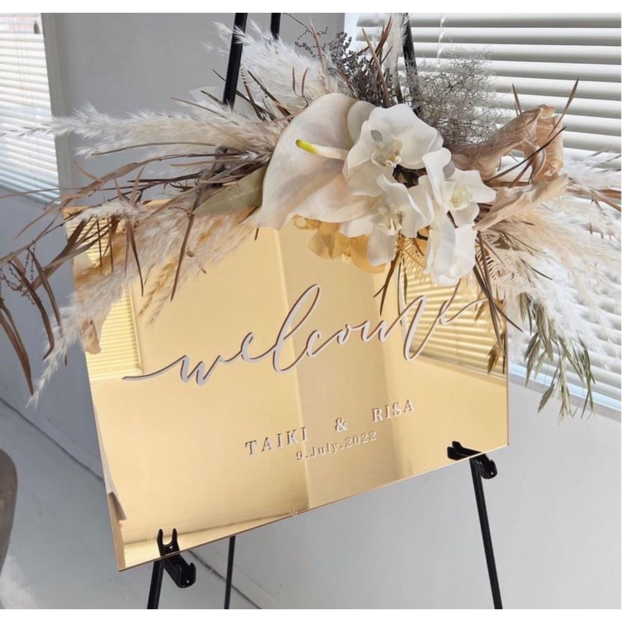 A3 welcomeboard ゴールドミラー 【結婚式 ウェルカムボード オーダー
