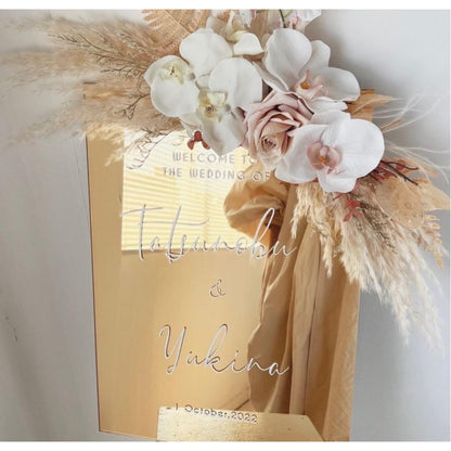 A3 welcomeboard ゴールドミラー　【結婚式　ウェルカムボード　オーダーメイド】