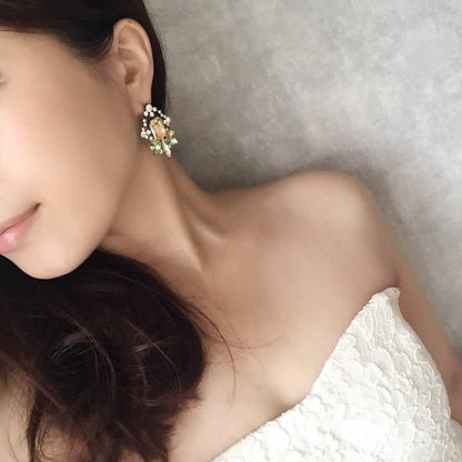 【ピアス・イヤリング】Danse ビジューピアス/ブライダルアクセサリー 【結婚式 ピアス イヤリング】