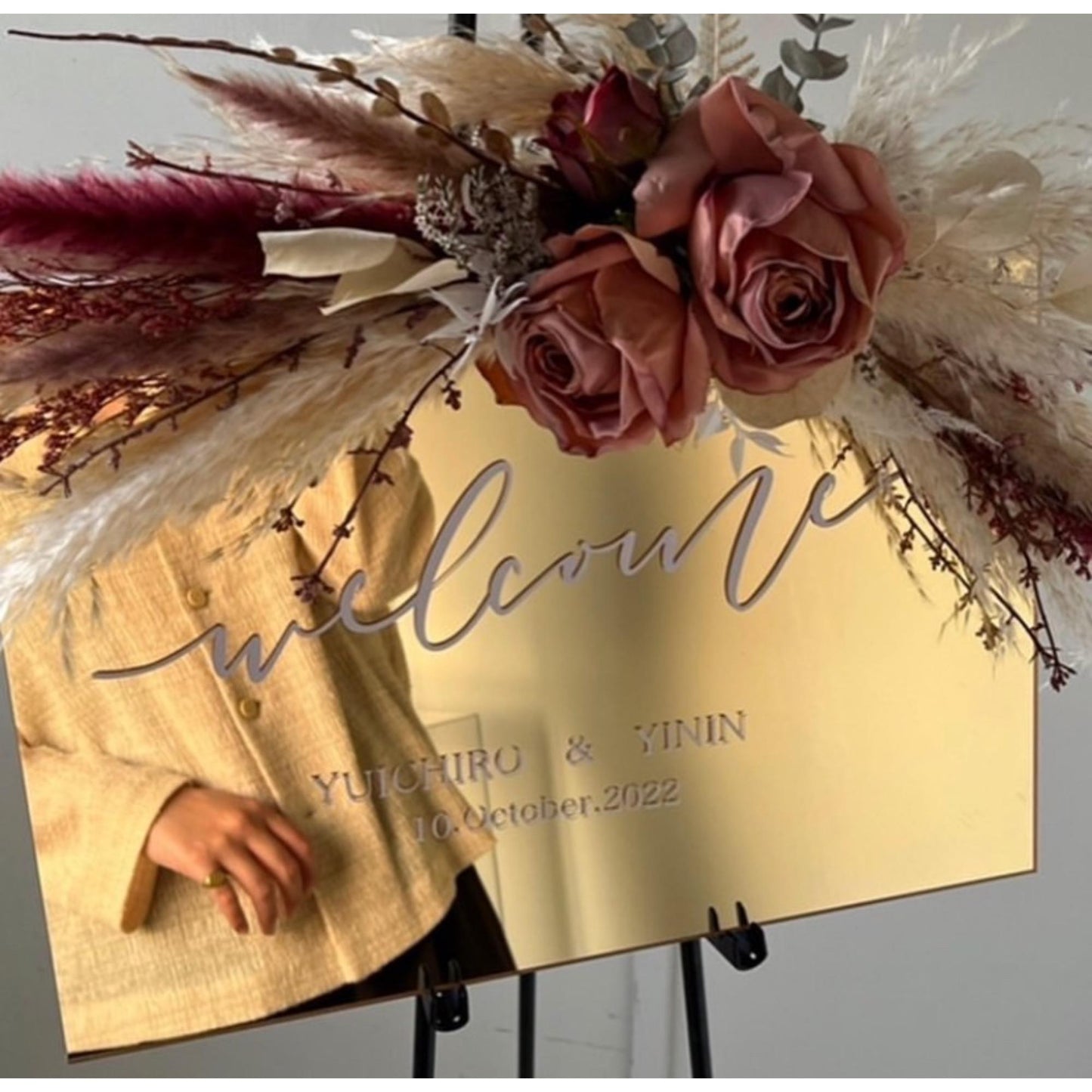 A3 welcomeboard ゴールドミラー 【結婚式 ウェルカムボード オーダーメイド】