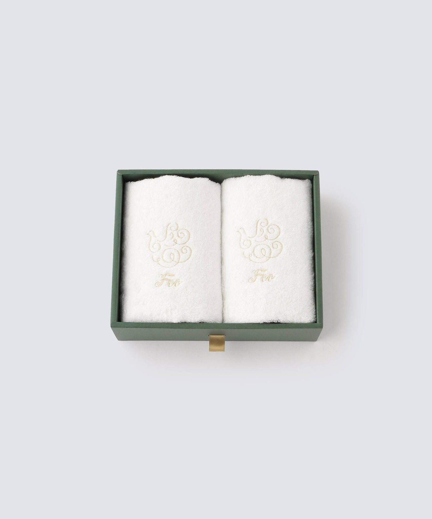 ハンドタオル2枚入りギフトセット ホワイト【Foo Tokyo オーガニックコットン】 【結婚式 ギフト 引き出物 タオル 寝具】