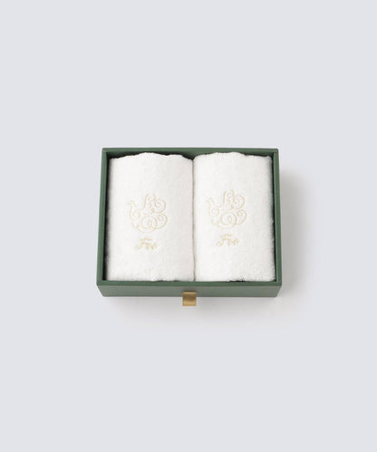 ハンドタオル2枚入りギフトセット ホワイト【Foo Tokyo オーガニックコットン】 【結婚式 ギフト 引き出物 タオル 寝具】