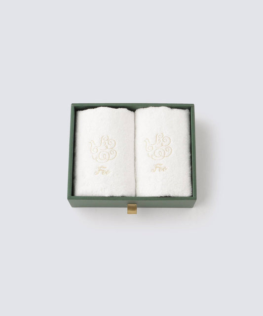 ハンドタオル2枚入りギフトセット ホワイト【Foo Tokyo オーガニックコットン】 【結婚式 ギフト 引き出物 タオル 寝具】