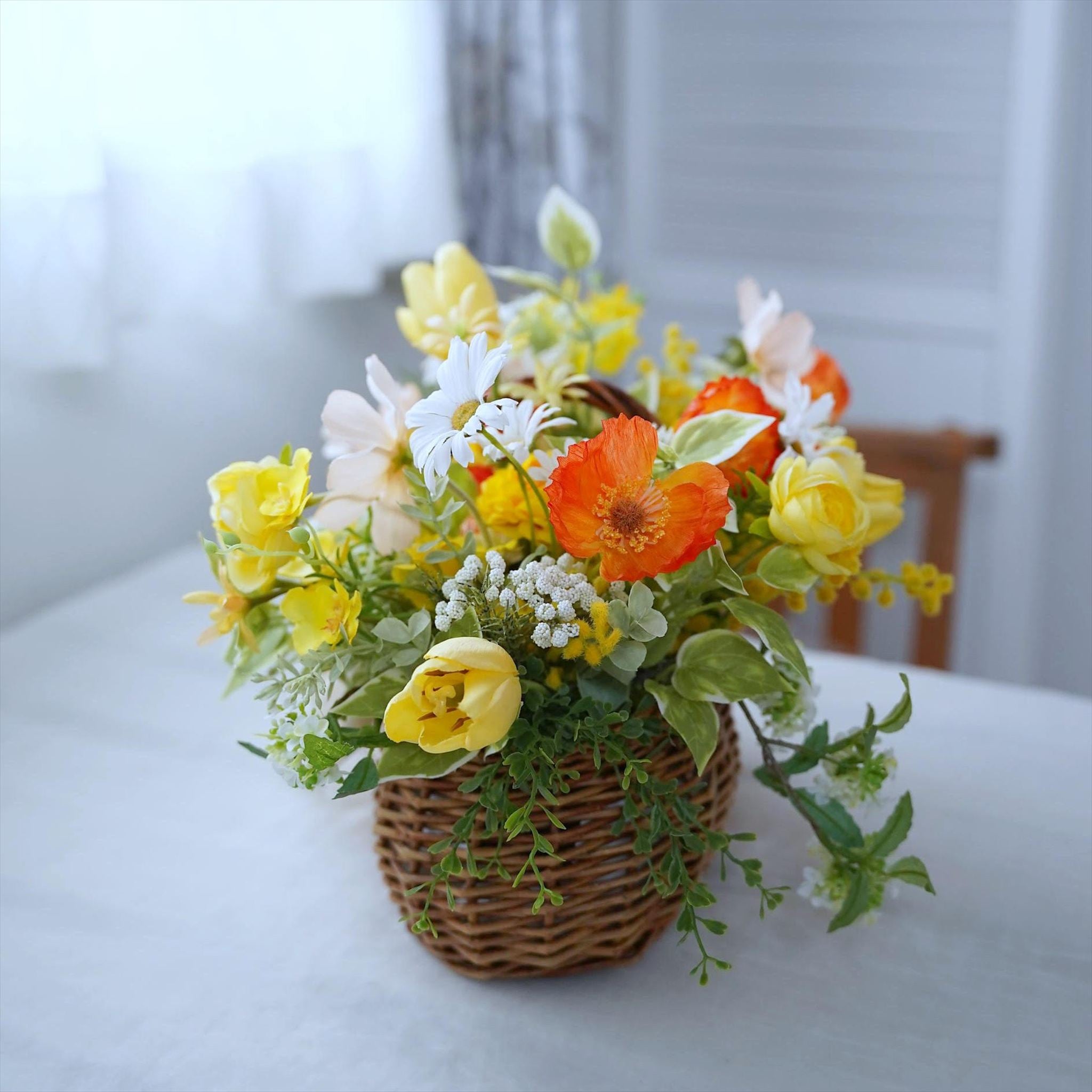イエローオレンジのバスケットブーケ – 結婚式準備サイトCORDY（コーディ）
